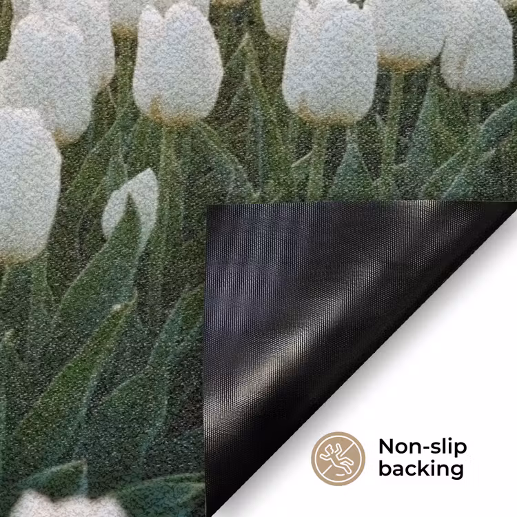 Tulpen - Landschap - Wit Deurmat klein -antislip_EN