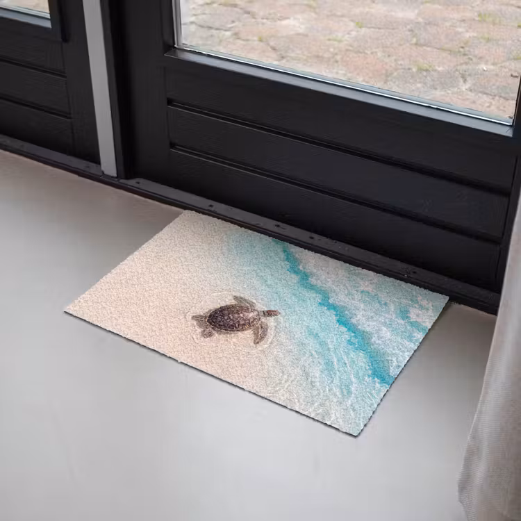 Schildpad - Helder water - Strand - Dieren - Natuur Deurmat klein -sfeer2
