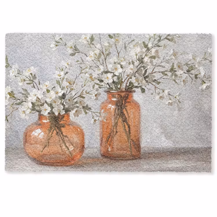 Vazen - Bloemen - Oranje Deurmat klein -zkaufland3d