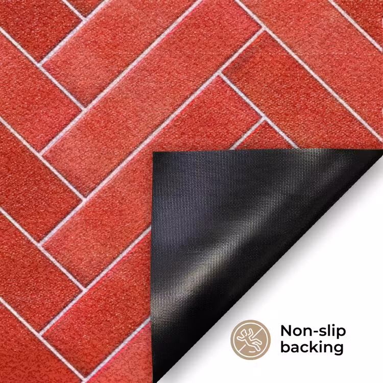 Visgraat - Tegel - Rood Deurmat klein 898 -antislip_EN