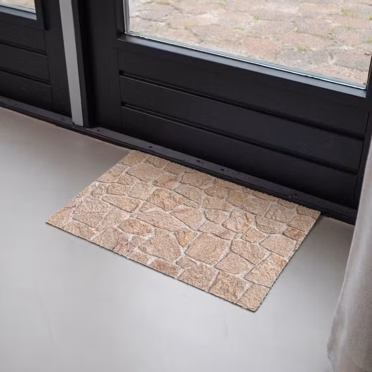 Muur - Steen - Patroon - Rustiek - Beige Deurmat klein -sfeer2