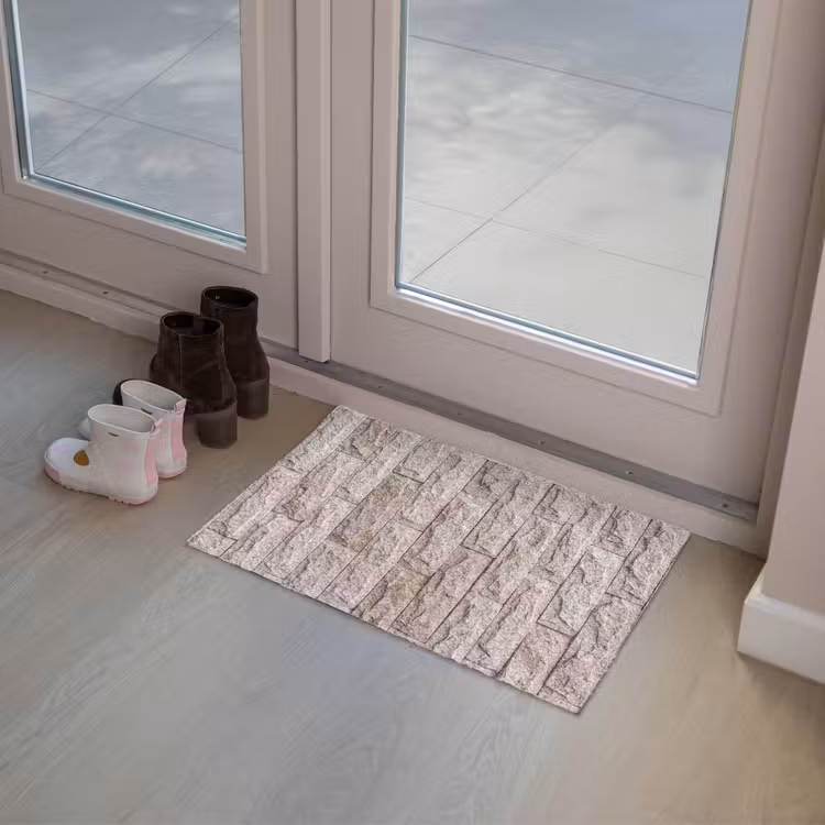Muur - Steen - Ruw - Beige - Textuur Deurmat klein -sfeer3