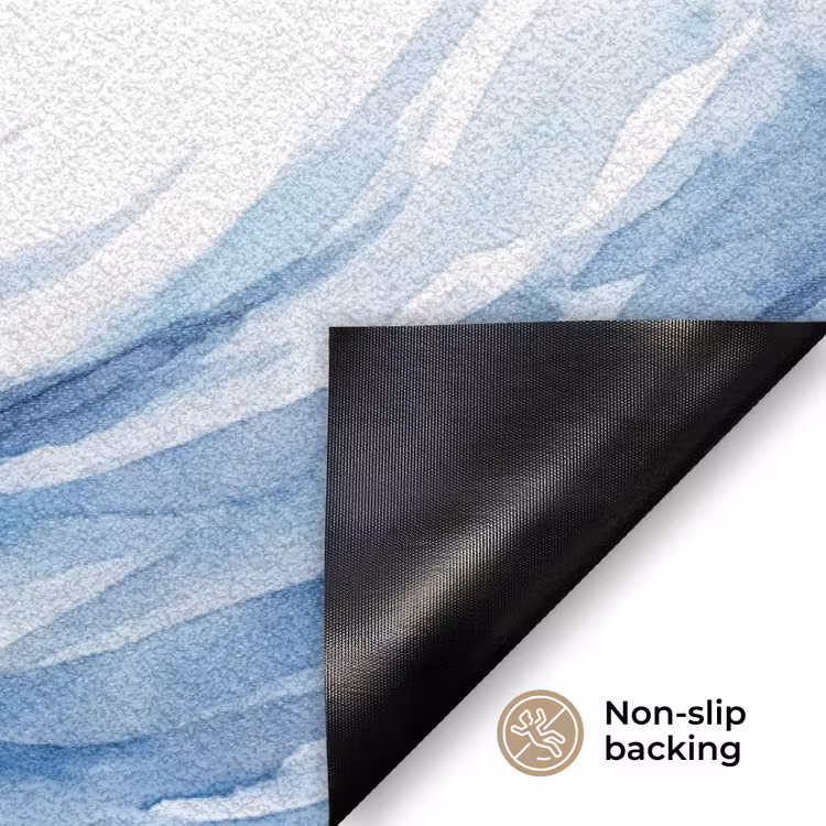 Water - Beweging - Natuur - Modern - Blauw Deurmat klein -antislip_EN