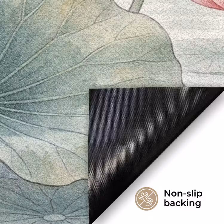 Aquarel - Lotusbloemen - Kleurrijk Deurmat klein -antislip_EN