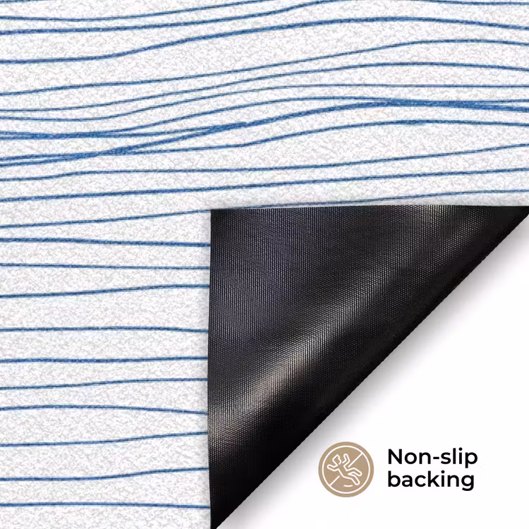 Golf - Brekende - Natuur - Minimalistisch - Blauw Deurmat klein -antislip_EN