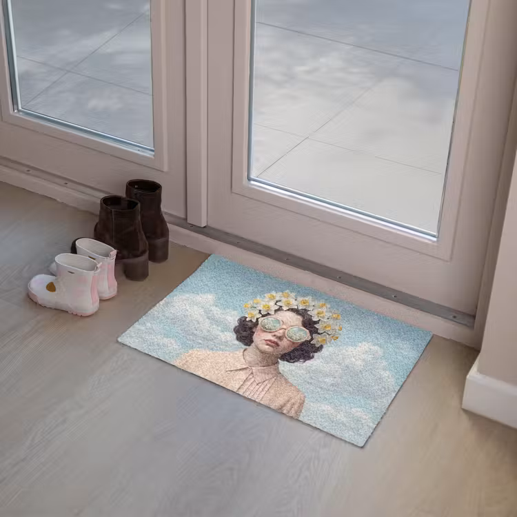 Vrouw - Narcissen - Geel Deurmat klein -sfeer3