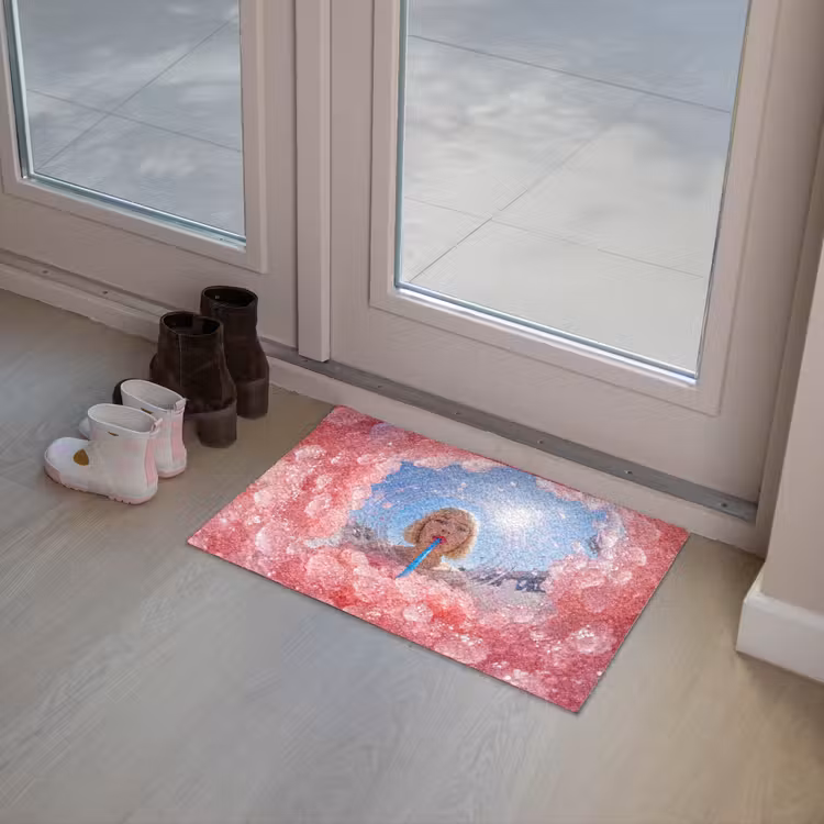 Vrouw - Drank - Zomer - Roze - Blauw Deurmat klein -sfeer3