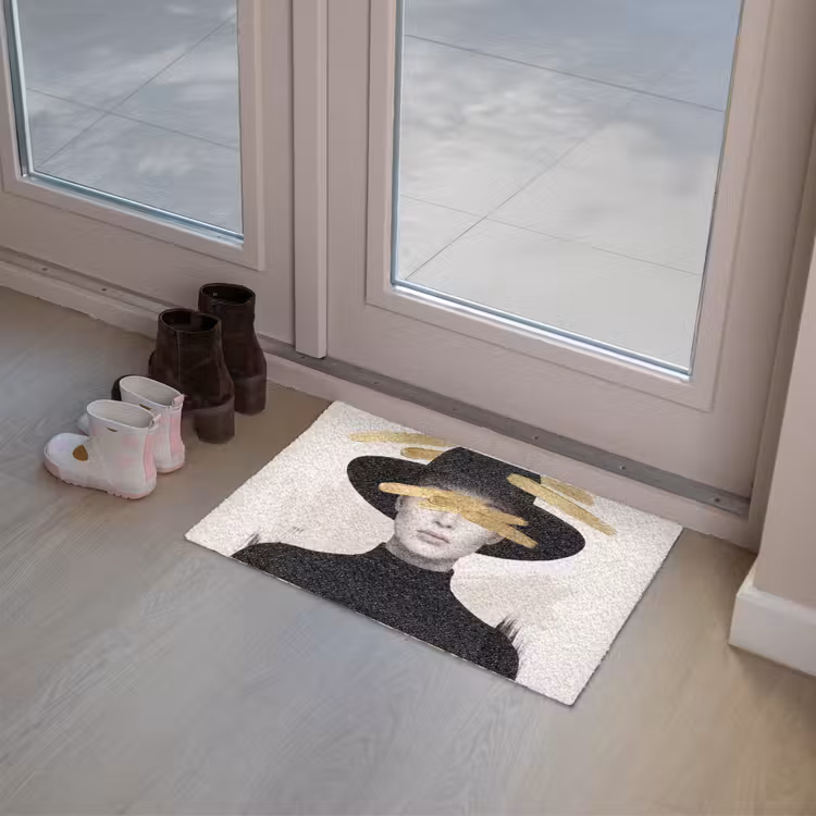 Vrouw - Portret - Modern - Goud - Kunst Deurmat klein -sfeer3