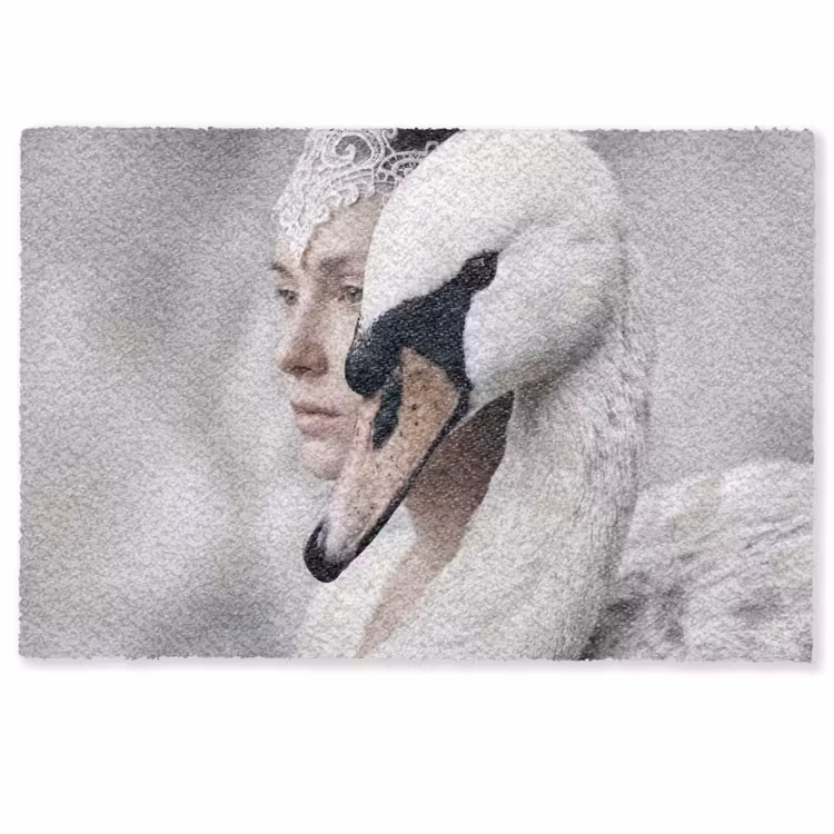 Vrouw - Zwaan - Wit Deurmat klein -zkaufland3d
