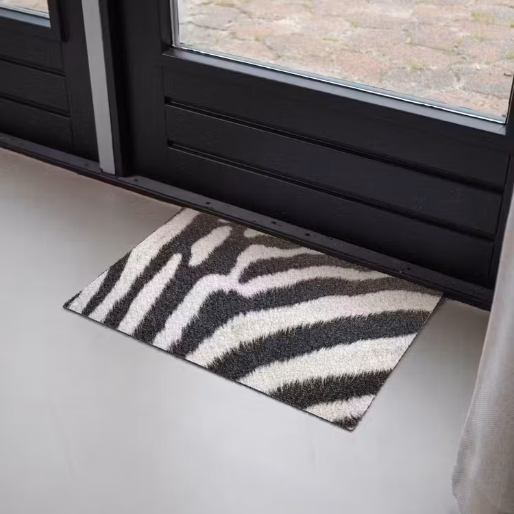 Zebra - Vacht - Klassiek - Zwart - Wit Deurmat klein -sfeer2