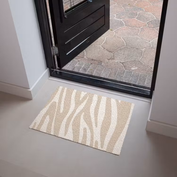 Zebraprint - Beige - Wit - Dierenprint Deurmat klein -sfeer5