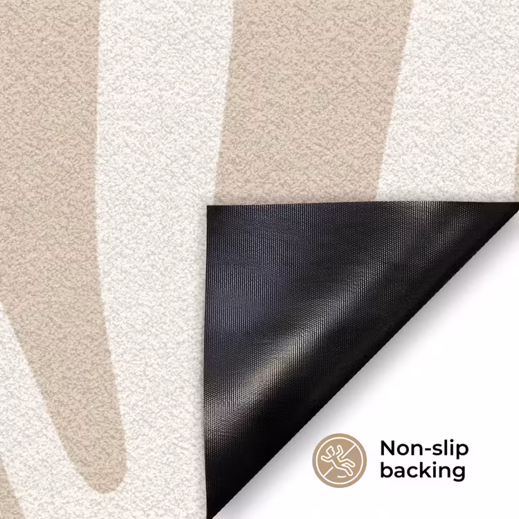 Zebraprint - Beige - Wit - Dierenprint Deurmat klein -antislip_EN