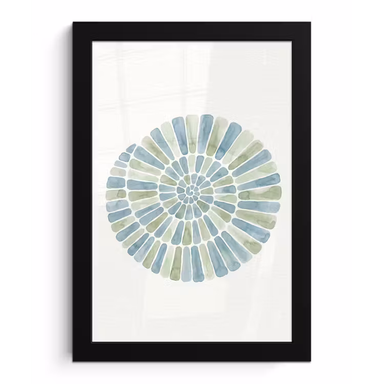 Abstract - Spiraal - Patroon - Modern - Blauw-Groen fotolijst zwart zonder passe partout klein -3d