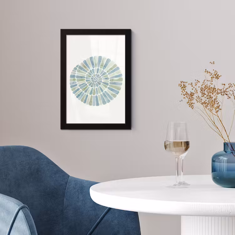 Abstract - Spiraal - Patroon - Modern - Blauw-Groen fotolijst zwart zonder passe partout klein -sfeer4