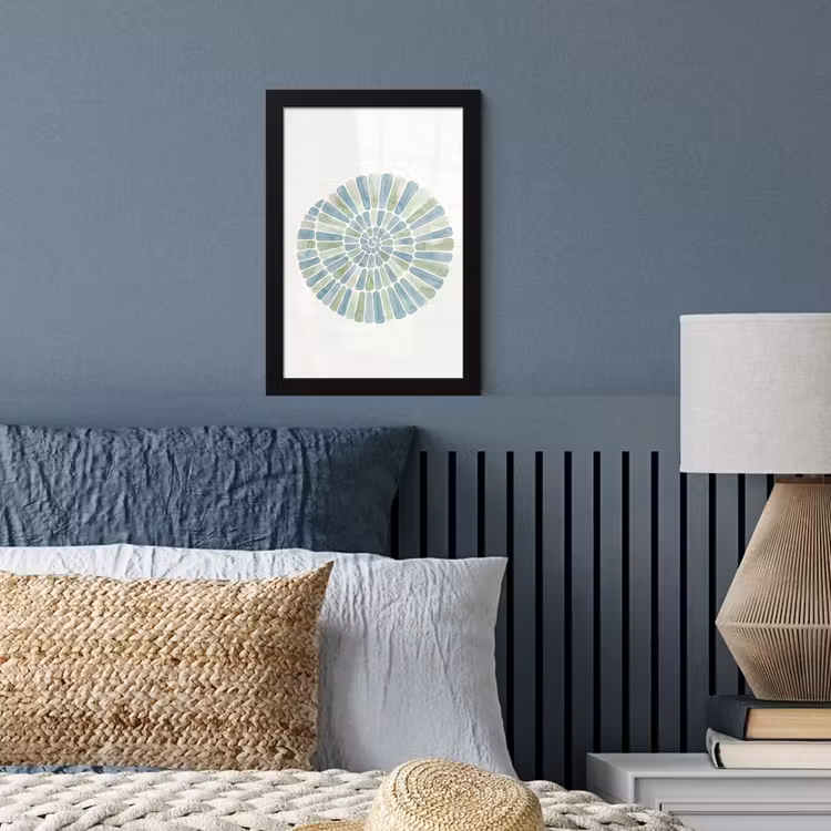 Abstract - Spiraal - Patroon - Modern - Blauw-Groen fotolijst zwart zonder passe partout klein -sfeer3