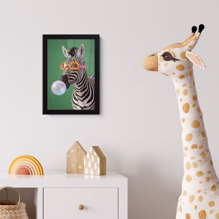 Dier - Bril - Bel - Modern - Groen fotolijst zwart zonder passe partout klein -usfeer4_kinderkamer
