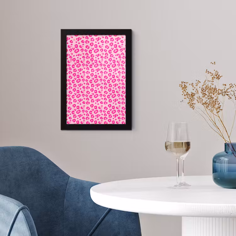 Dierenprint - Patroon - Abstract - Modern - Roze fotolijst zwart zonder passe partout klein -sfeer4