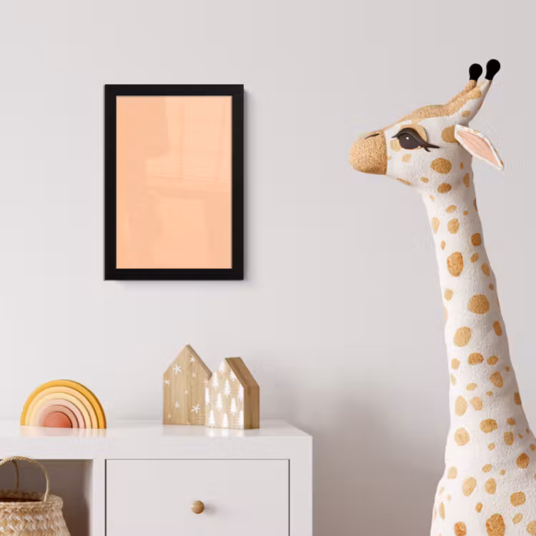 Apricot - Blush - Nude fotolijst zwart zonder passe partout klein 224 -usfeer4_kinderkamer