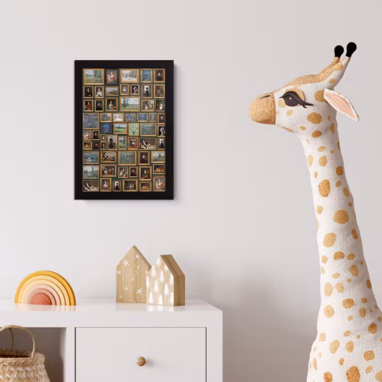 Kunst - Schilderijen - Collectie - Klassiek - Groen fotolijst zwart zonder passe partout klein -usfeer4_kinderkamer
