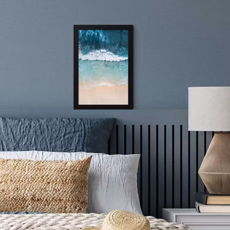 Strand - Zee - Golven - Natuur - Blauw fotolijst zwart zonder passe partout klein -sfeer3