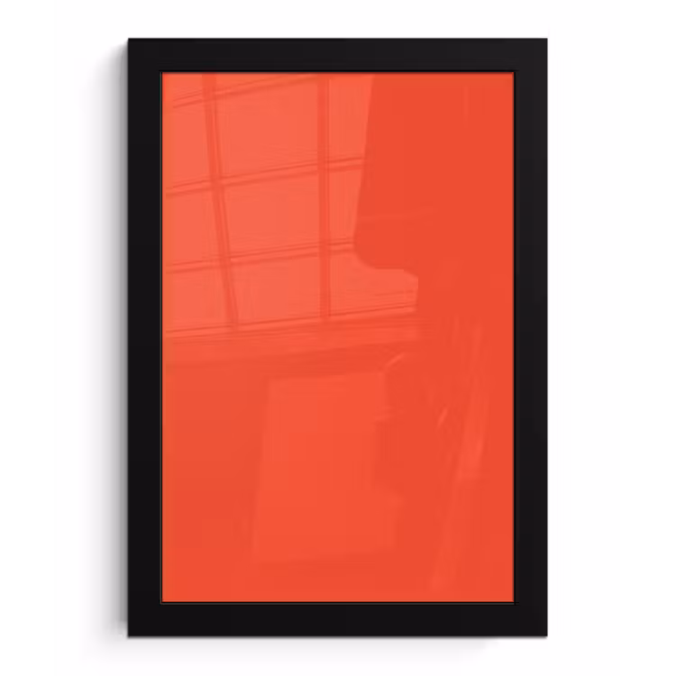 Burnt - Coral - Oranje fotolijst zwart zonder passe partout klein 224 -3d