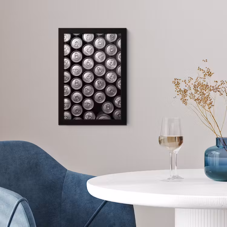 Blikjes - Aluminium - Patroon - Industrieel - Zilver fotolijst zwart zonder passe partout klein -sfeer4