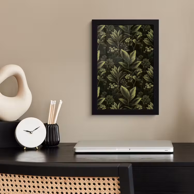 Klassiek - Donker - Botanisch - Planten fotolijst zwart zonder passe partout klein 224 -sfeer1