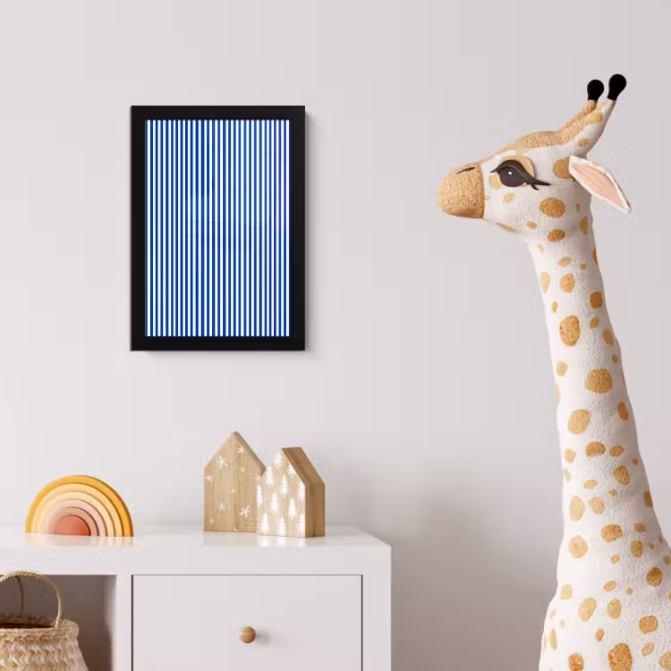 Klassiek - Strepen - Blauw fotolijst zwart zonder passe partout klein 224 -usfeer4_kinderkamer