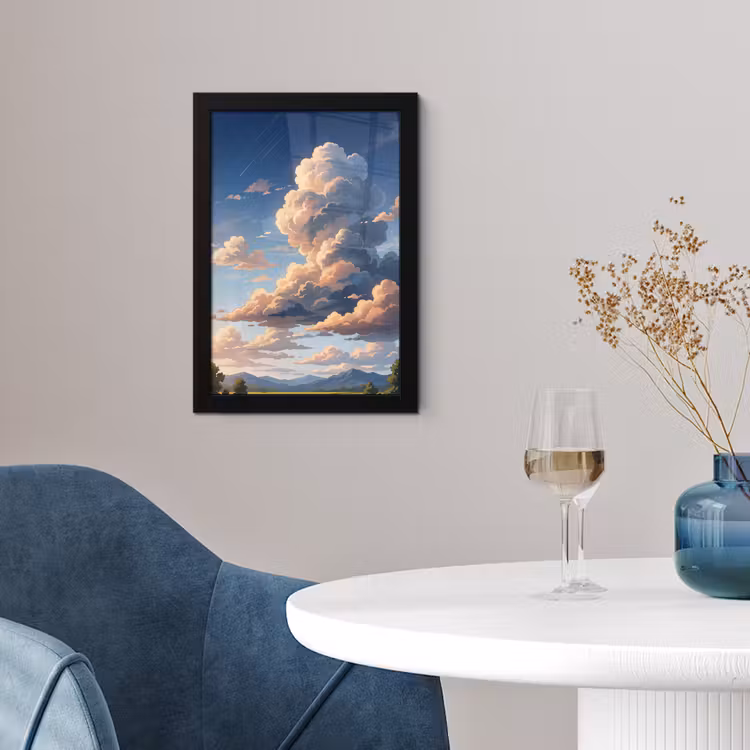 Wolken - Daghemel - Natuur - Illustratie - Oranje fotolijst zwart zonder passe partout klein -sfeer4