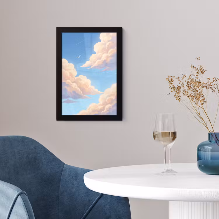 Wolken - Lucht - Natuur - Blauw fotolijst zwart zonder passe partout klein -sfeer4