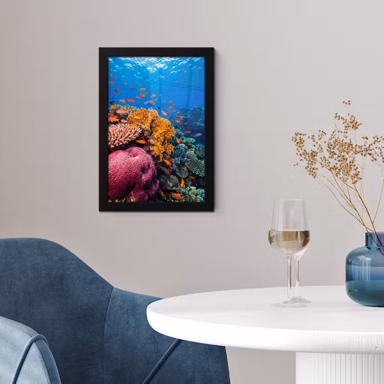 Koraal - Vissen - Oceaan - Natuur - Kleurrijk fotolijst zwart zonder passe partout klein -sfeer4