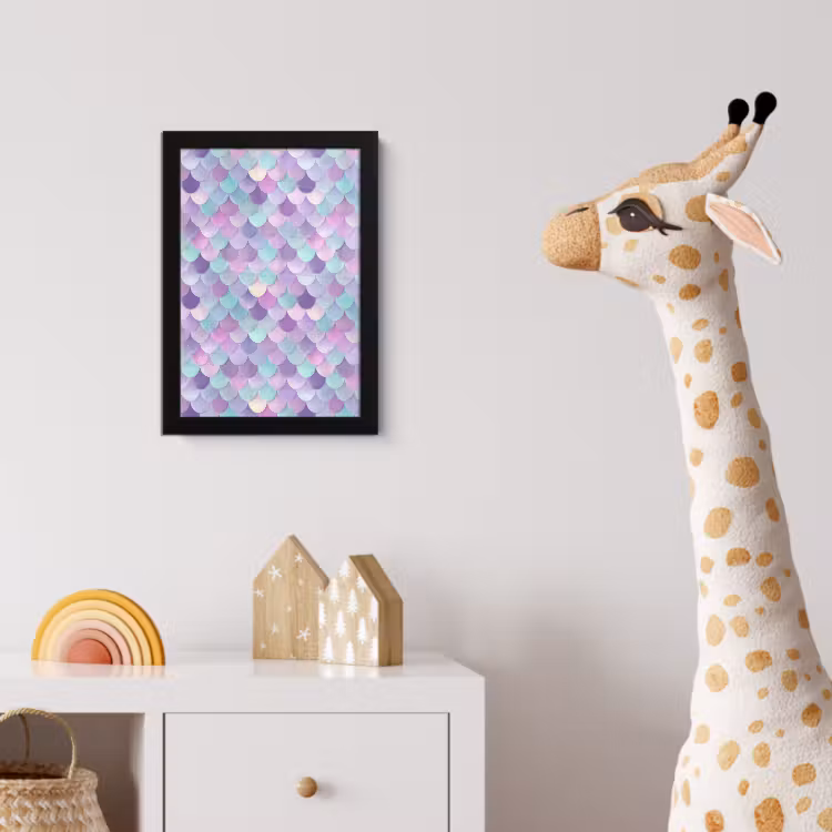Dromerig - Zeemeermin - Pastel fotolijst zwart zonder passe partout klein 224 -usfeer4_kinderkamer