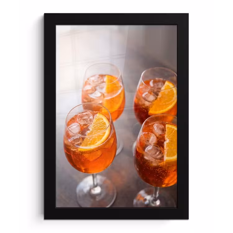 Drank - Sinaasappel - IJs - Zomer - Oranje fotolijst zwart zonder passe partout klein -3d