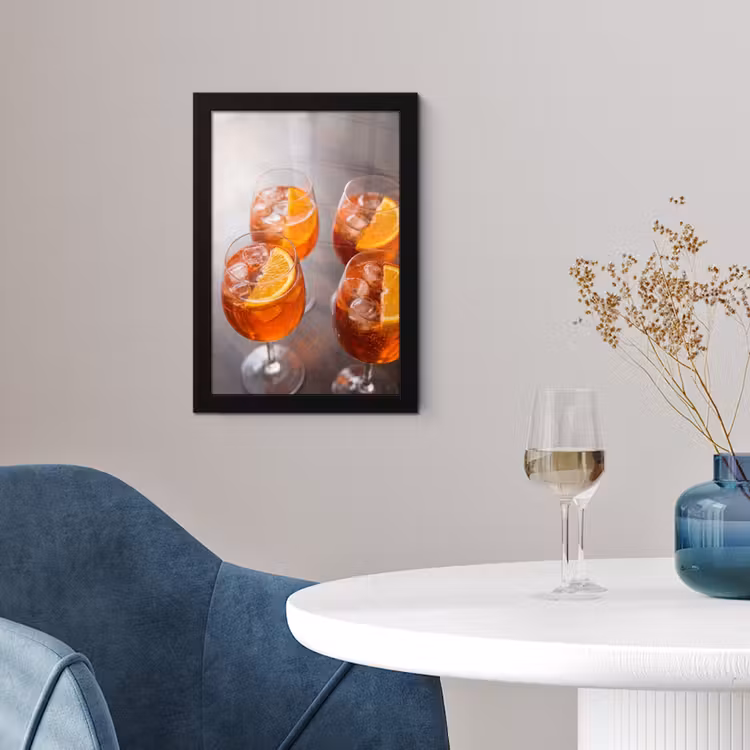 Drank - Sinaasappel - IJs - Zomer - Oranje fotolijst zwart zonder passe partout klein -sfeer4