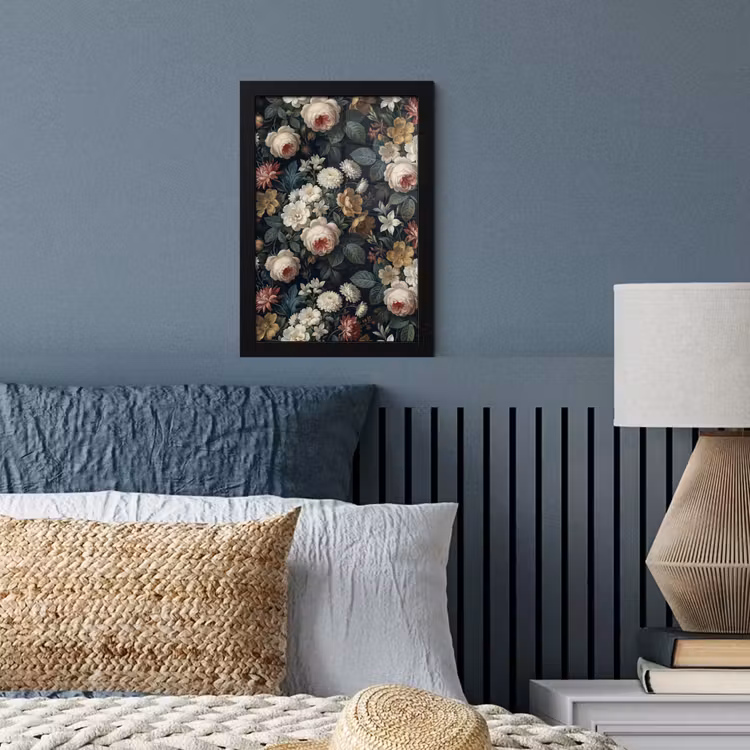 Bloemen - Boeket - Botanisch - Vintage - Donkere achtergrond fotolijst zwart zonder passe partout klein -sfeer3