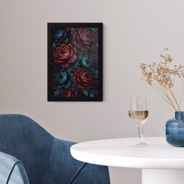 Bloemen - Patroon - Natuur - Klassiek - Donker fotolijst zwart zonder passe partout klein -sfeer4