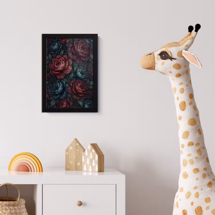 Bloemen - Patroon - Natuur - Klassiek - Donker fotolijst zwart zonder passe partout klein -usfeer4_kinderkamer