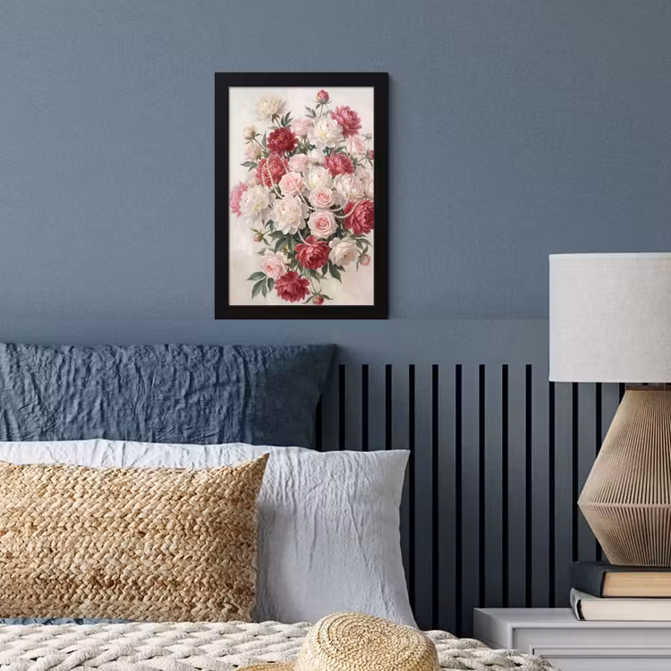 Bloemen - Parels - Romantiek - Klassiek - Roze fotolijst zwart zonder passe partout klein -sfeer3
