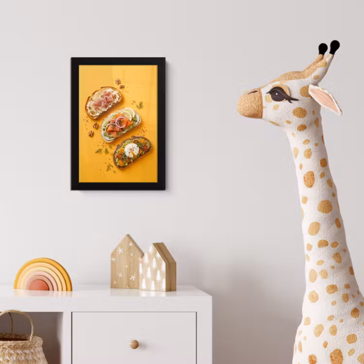 Eten - Brood - Ontbijt - Modern - Kleurrijk fotolijst zwart zonder passe partout klein -usfeer4_kinderkamer