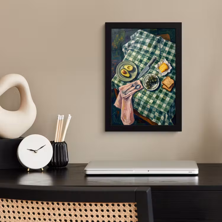 Eten - Ontbijt - Tafel - Modern - Groen fotolijst zwart zonder passe partout klein -sfeer1