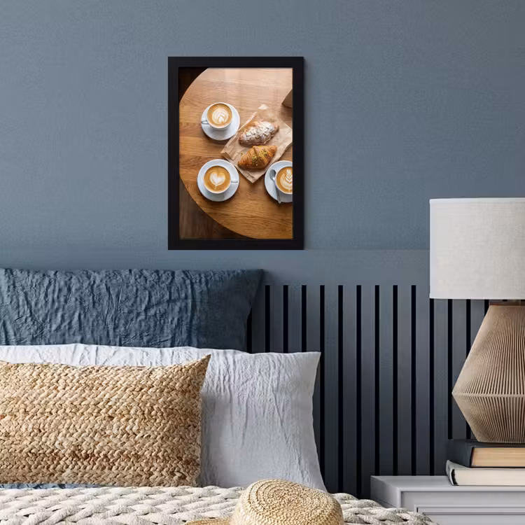 Eten - Croissant - Koffie - Ontbijt - Modern fotolijst zwart zonder passe partout klein -sfeer3