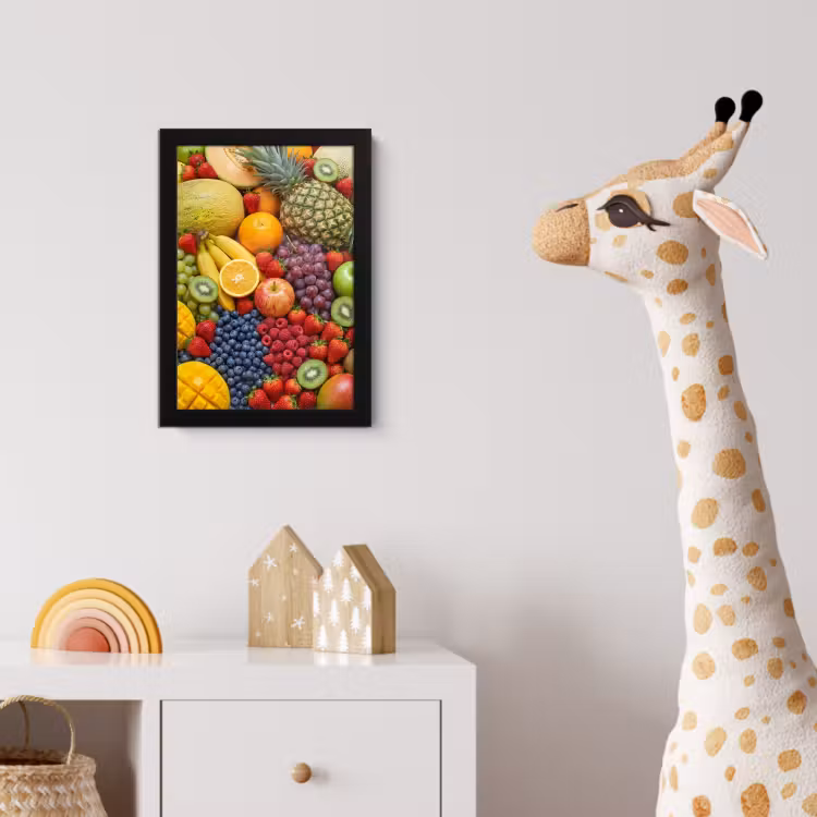 Eten - Fruit - Vers - Kleurrijk - Voeding fotolijst zwart zonder passe partout klein -usfeer4_kinderkamer