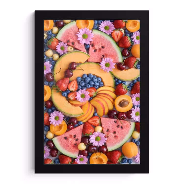 Eten - Fruit - Zomer - Kleurrijk fotolijst zwart zonder passe partout klein -3d