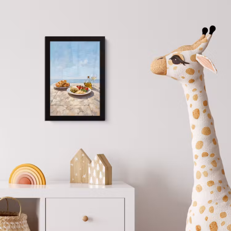 Eten - Middellandse Zee - Natuur - Geschilderd fotolijst zwart zonder passe partout klein -usfeer4_kinderkamer