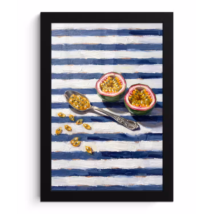 Eten - Passievrucht - Tropisch - Modern - Kleurrijk fotolijst zwart zonder passe partout klein -3d
