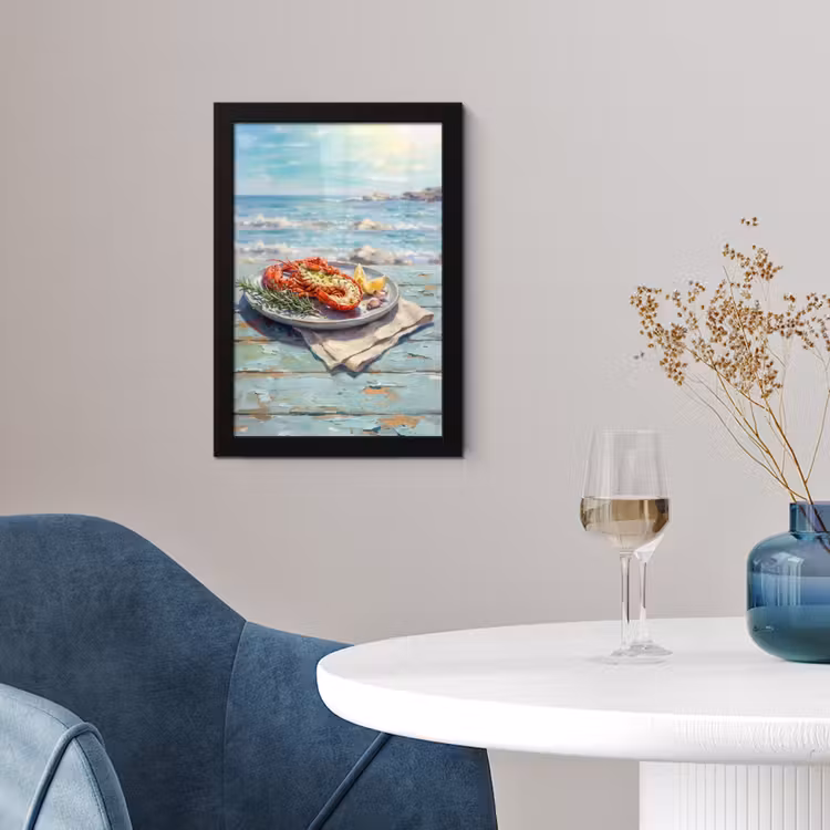 Eten - Zee - Kust - Modern - Blauw fotolijst zwart zonder passe partout klein -sfeer4
