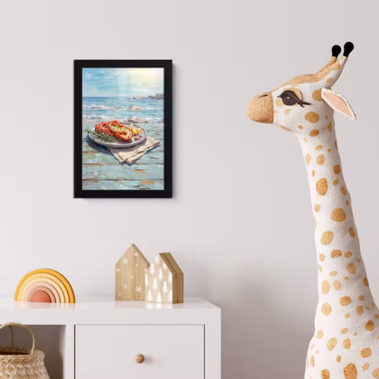 Eten - Zee - Kust - Modern - Blauw fotolijst zwart zonder passe partout klein -usfeer4_kinderkamer