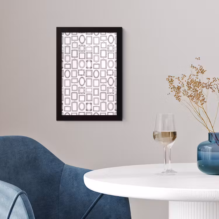 Lijsten - Patroon - Decoratie - Schets - Zwart-wit fotolijst zwart zonder passe partout klein -sfeer4