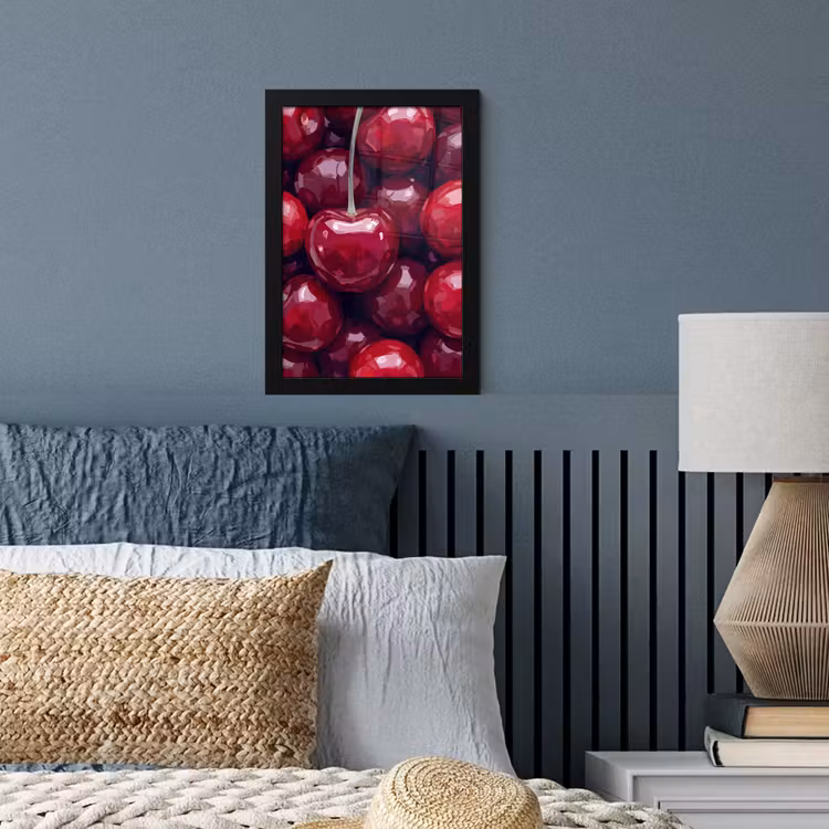 Fruit - Kersen - Eten - Modern - Rood fotolijst zwart zonder passe partout klein -sfeer3