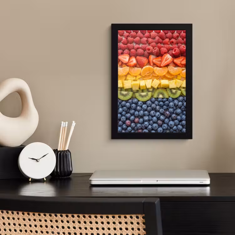 Fruit - Regenboog - Gezond - Kleurrijk fotolijst zwart zonder passe partout klein -sfeer1